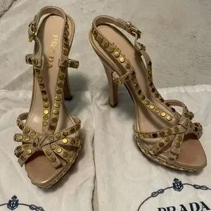 PRADA ゴールド ハイヒール 38 PRADA ゴールド ハイヒール 38